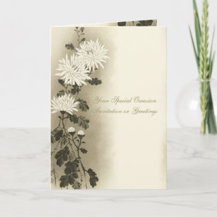 Asiatisk Vintage Creamy Sepia Flora All-Tillfälle Tack Kort