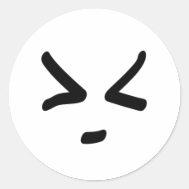 Asiatiska Ansikte Runt Klistermärke (Framsida)