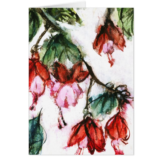 asiatiska blommor hälsningskort (Framsidan)