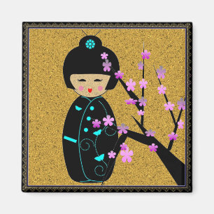 Asiatiska dockor magnet