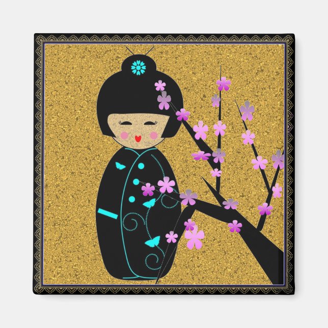 Asiatiska dockor magnet (Framsidan)