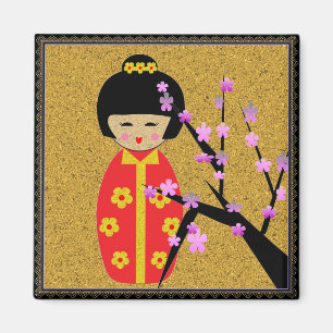 Asiatiska dockor magnet
