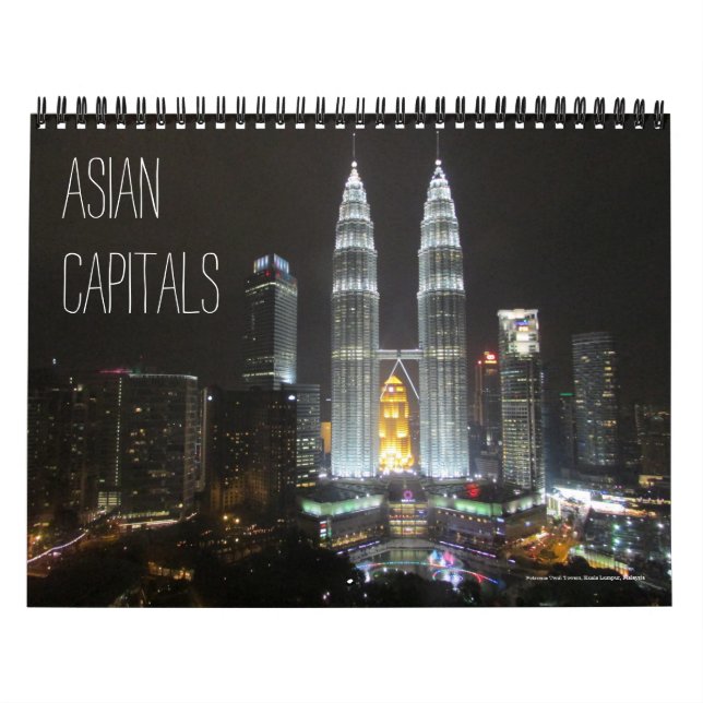 asiatiska huvudstäder (med platser) 2026 kalender (Omslag)
