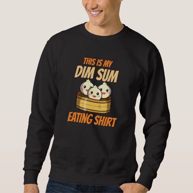 Asiatiska kinesiska rätter mat restaurang Dim Sum  Lång Ärmad Tröja (Framsida)