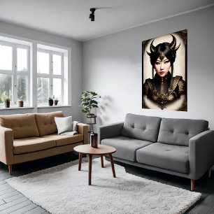 Asiatiska kvinnor demon Lord   AI Art Poster