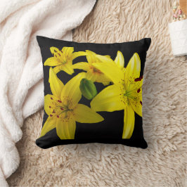 Asiatiska Lilies på Black Kudde