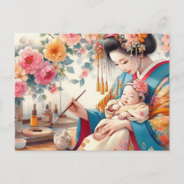 Asiatiska Mamma 15 Vykort