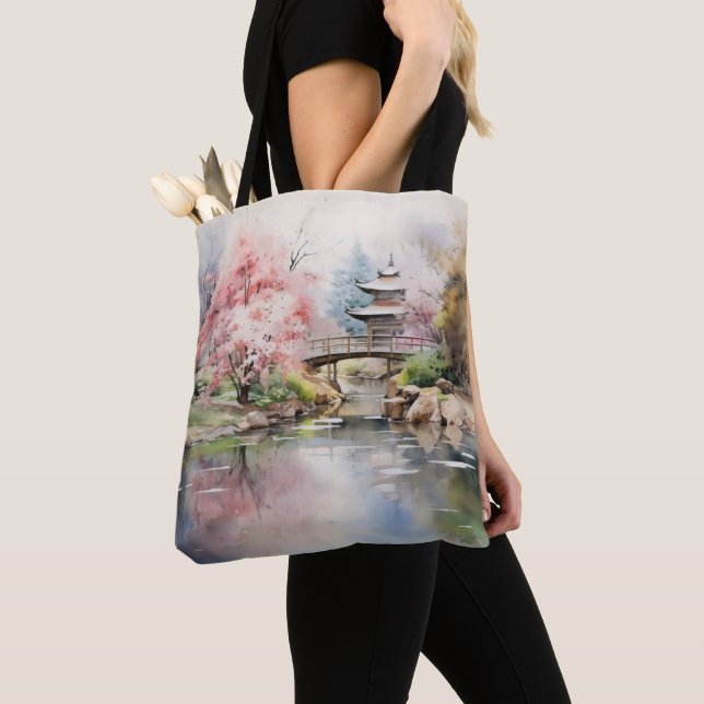 Asiatiska Trädgårdsblommor Tygkasse (Närbild)