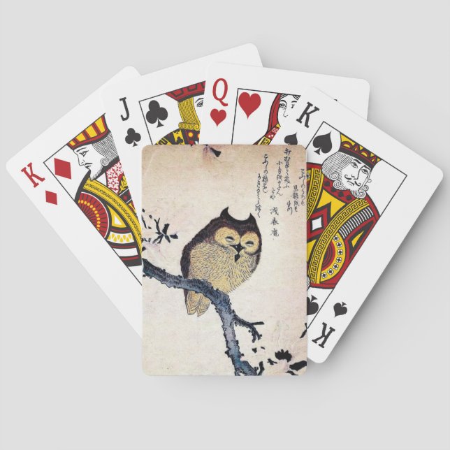 Asiatiska Uggla Spel Kort (Baksidan)