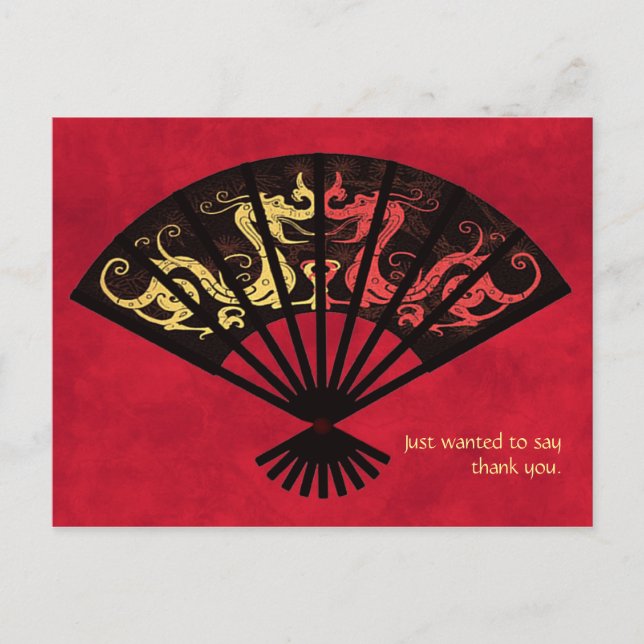 Asiatiskt Fläkt Tack-vykort Vykort (Framsida)