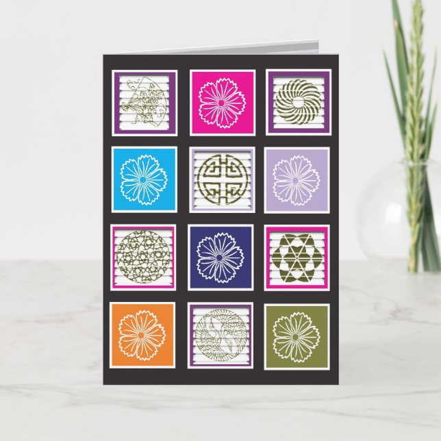 Asiatiskt inspirerat designkort kort (Framsida)