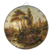 Asiatiskt landskap i kvällsljus (solnedgång)