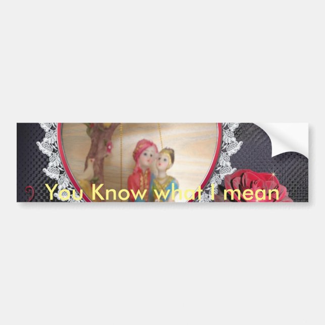 Asiatiskt par i Bröllop på hjärtskärande tecknings Bildekal (Framsidan)