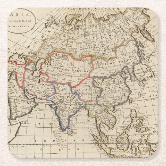 Asien 26 underlägg papper kvadrat (Framsidan)