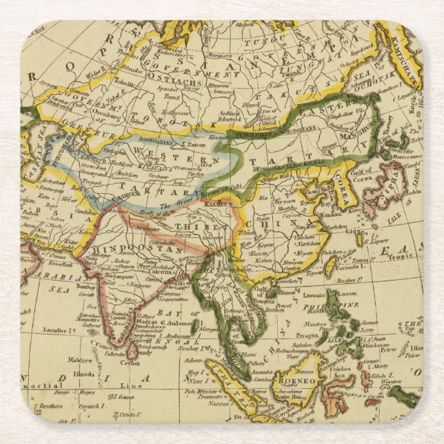 Asien 27 underlägg papper kvadrat (Framsidan)