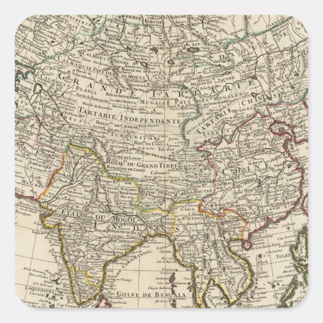 Asien 30 fyrkantigt klistermärke (Framsida)