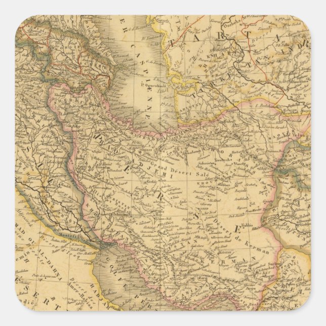 Asien 33 fyrkantigt klistermärke (Framsida)