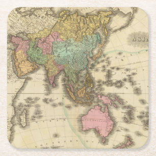 Asien 39 underlägg papper kvadrat