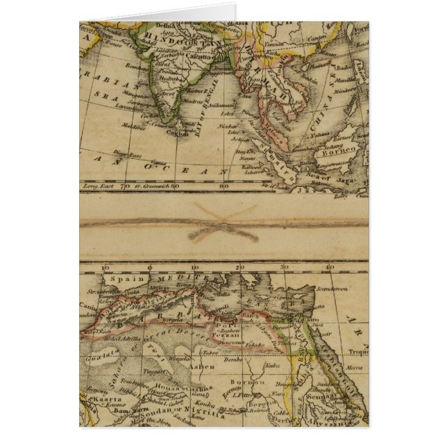 Asien, Afrika Hälsningskort (Framsidan)