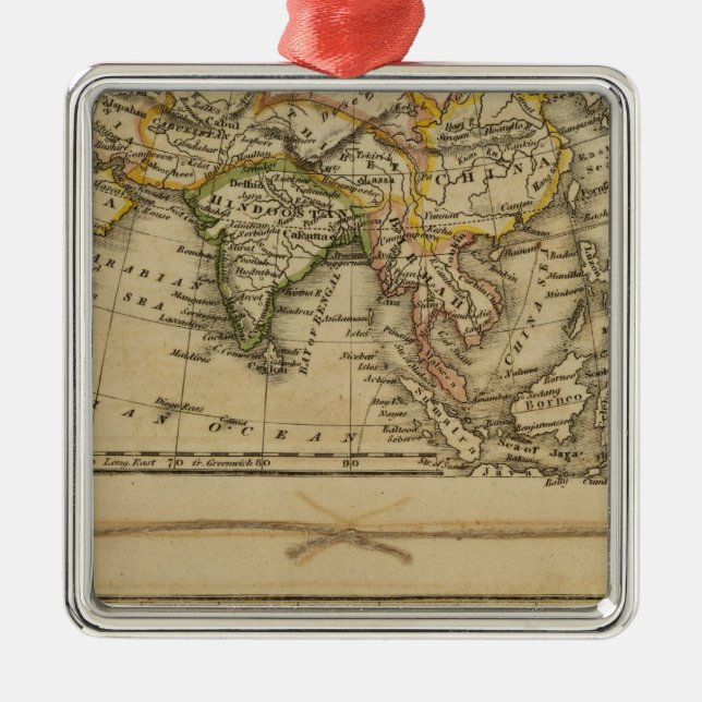 Asien afrika julgransprydnad metall (Framsidan)