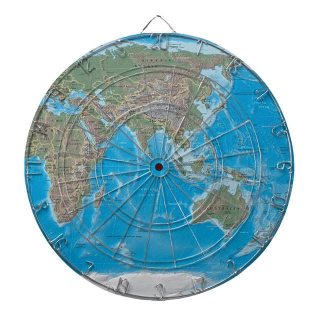 Asien, Australien och världskartadartboarden Darttavla (Framsidan)