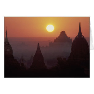 Asien, Burma, (Myanmar), Pagan (Bagan) Templet Hälsningskort