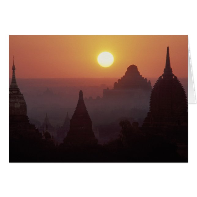 Asien, Burma, (Myanmar), Pagan (Bagan) Templet Hälsningskort (Framsidan Horizontal)