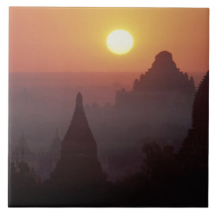 Asien, Burma, (Myanmar), Pagan (Bagan) Templet Kakelplatta