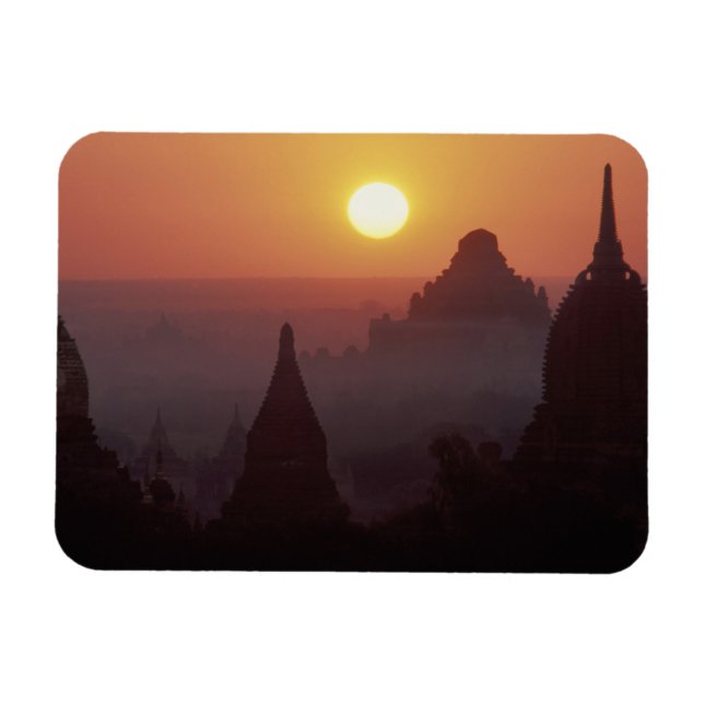 Asien, Burma, (Myanmar), Pagan (Bagan) Templet Magnet (Horisontell)