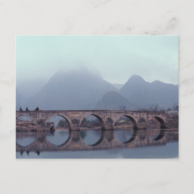 Asien, China, Guizhou, Anshuichang. Ancient Vykort (Framsida)