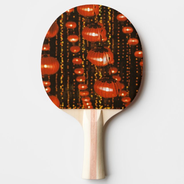 Asien, China, Peking. Röda kinesiska lyktor. Pingisracket (Framsidan)
