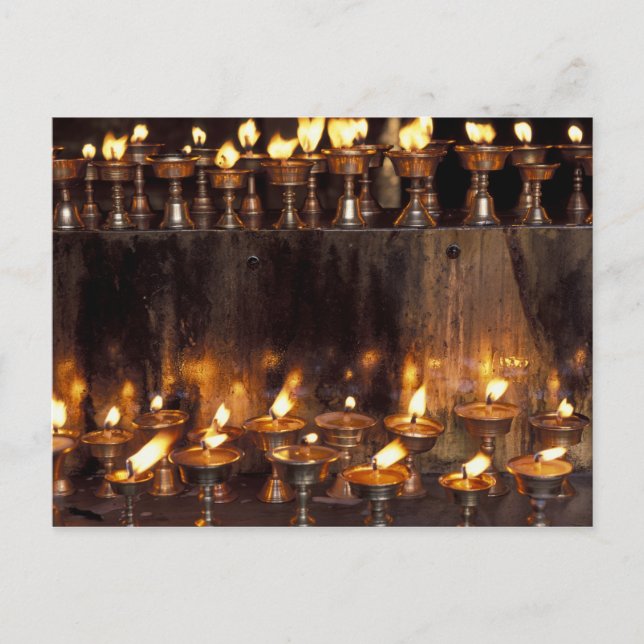 Asien, China, Tibet, Lhasa. Prayer flames, Vykort (Framsida)