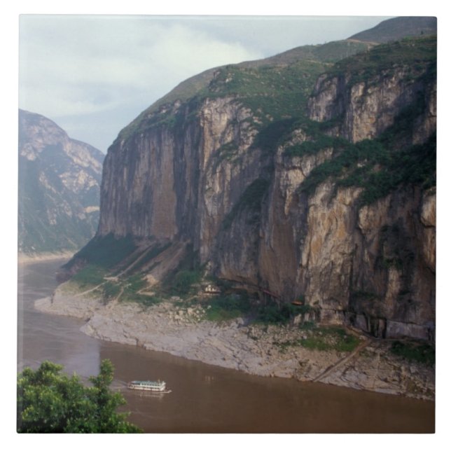 Asien, China, Yangtze River, Tre Gorges. Kakelplatta (Framsidan)