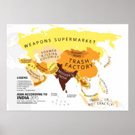 Asien enligt Indien Poster