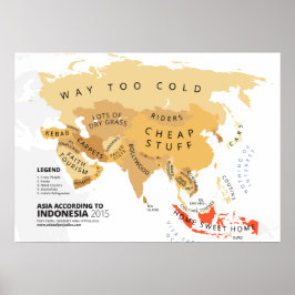 Asien enligt Indonesien Poster