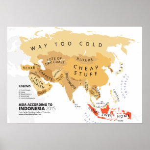 Asien enligt Indonesien Poster