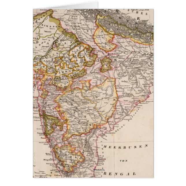 Asien, Indien, Bangladesh Hälsningskort (Framsidan)