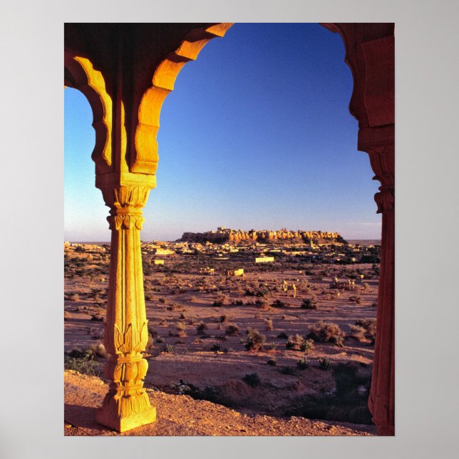 Asien, Indien, Rajasthan, Jaisalmer. Vyn från Poster (Framsidan)