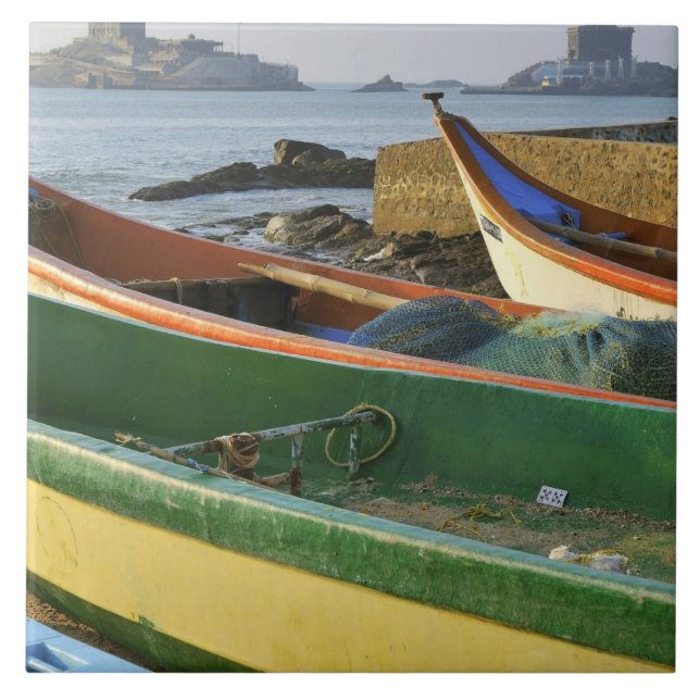 Asien, Indien, Tamil Nadu, Kanniyakumari Kakelplatta (Framsidan)