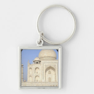 Asien, Indien, Uttar Pradesh, Agra. Taj 2 Fyrkantig Silverfärgad Nyckelring