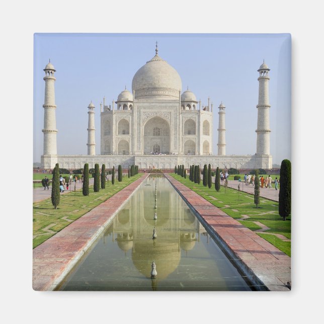 Asien, Indien, Uttar Pradesh, Agra. Taj 5 Magnet (Framsidan)