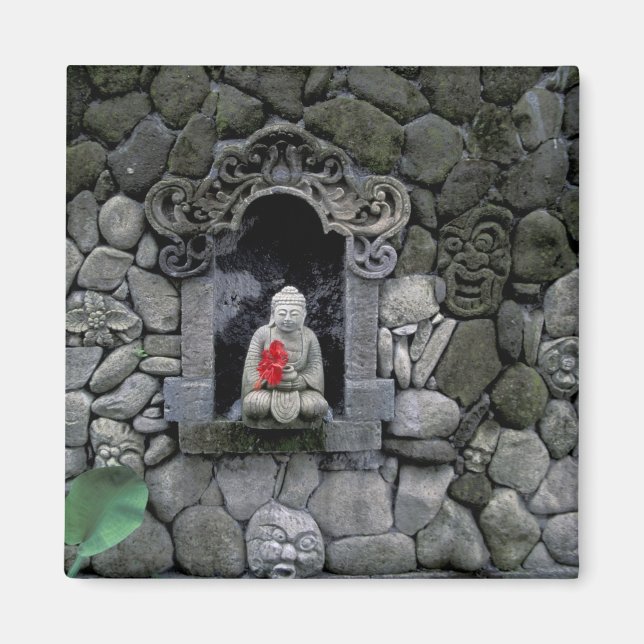 Asien, Indonesien, Bali. En Buddha-helgedom Magnet (Framsidan)