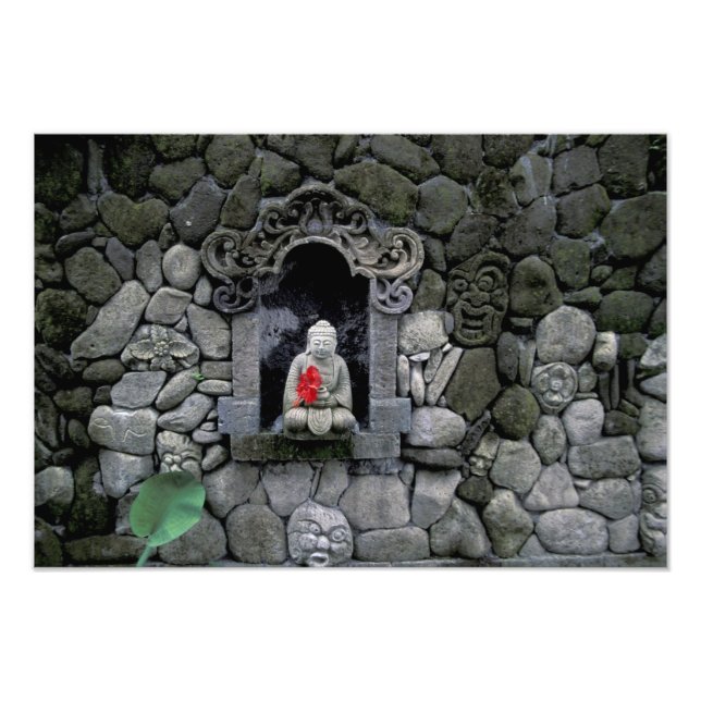 Asien, Indonesien, Bali. En buddhas helgedom Fototryck (Framsidan)