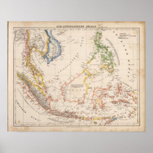 Asien, Indonesien, Filippinerna, Öster Poster
