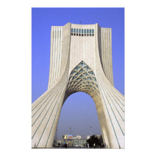 Asien, Iran, Teheran. Freedom Monument i Azadi Fototryck