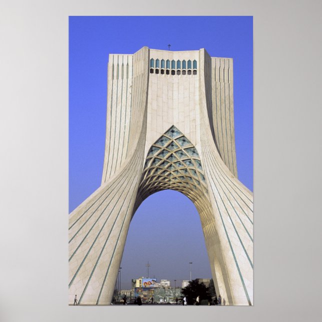 Asien, Iran, Teheran. Freedom Monument i Azadi Poster (Framsidan)