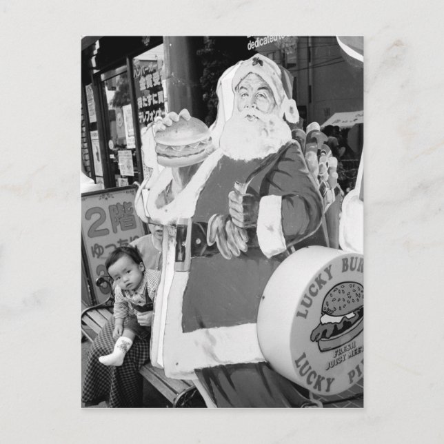 Asien, Japan, Hakodat. Jultomten i Japan Helg Vykort (Framsida)