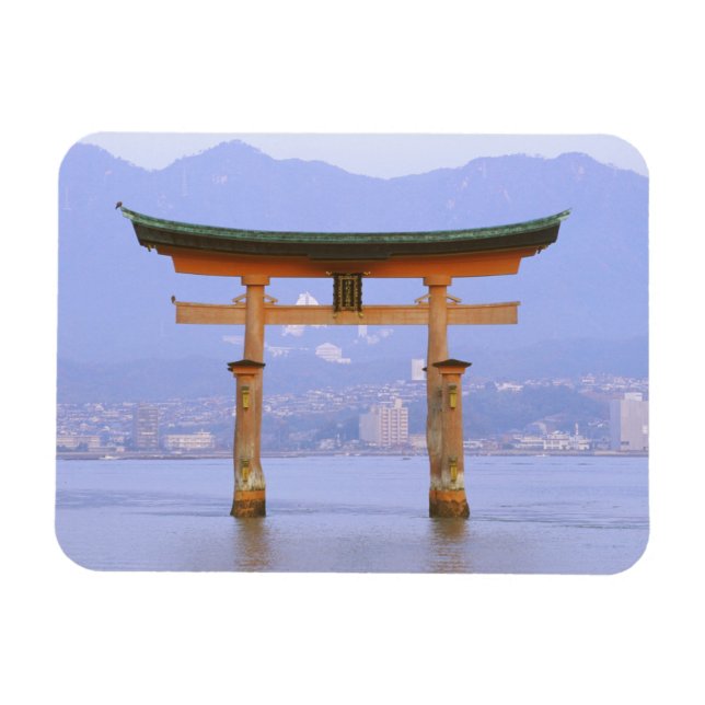 Asien, Japan, Hiroshima. Mivaiima. Torii-grind Magnet (Horisontell)