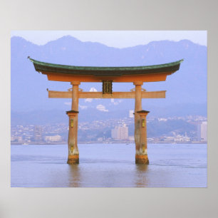 Asien, Japan, Hiroshima. Mivaiima. Torii Grind Poster