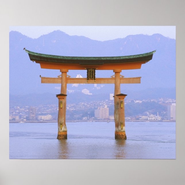 Asien, Japan, Hiroshima. Mivaiima. Torii Grind Poster (Framsidan)